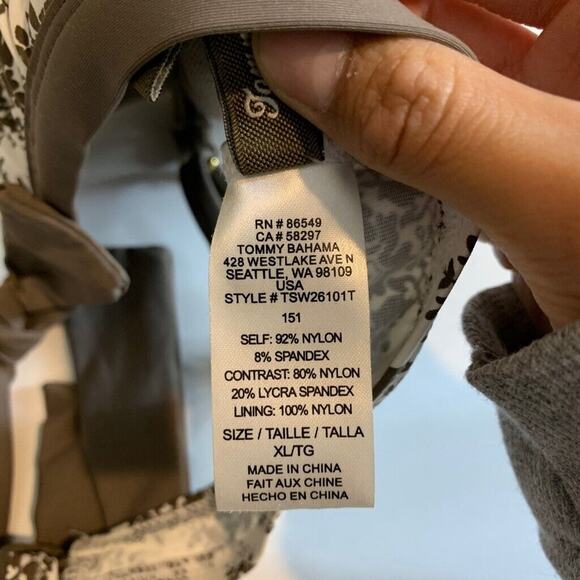 Tommy Bahama Bikini Top Womens XL Extra Large Multi Push Up Tie Back Padded - Picture 8 of 11